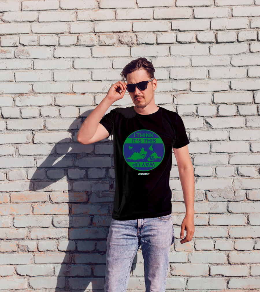 Jacksprat I Think It's This Way Up Green Blue Map T-Shirt