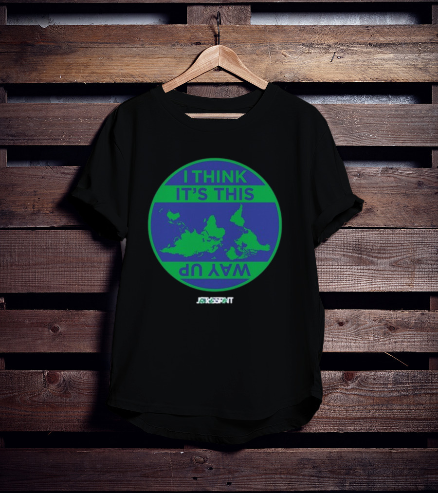 Jacksprat I Think It's This Way Up Green Blue Map T-Shirt