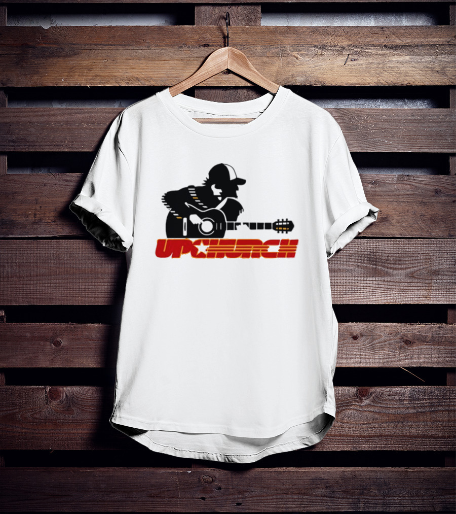 Upchurch Yellow Black Red Silhouette Guitar Player T-Shirt