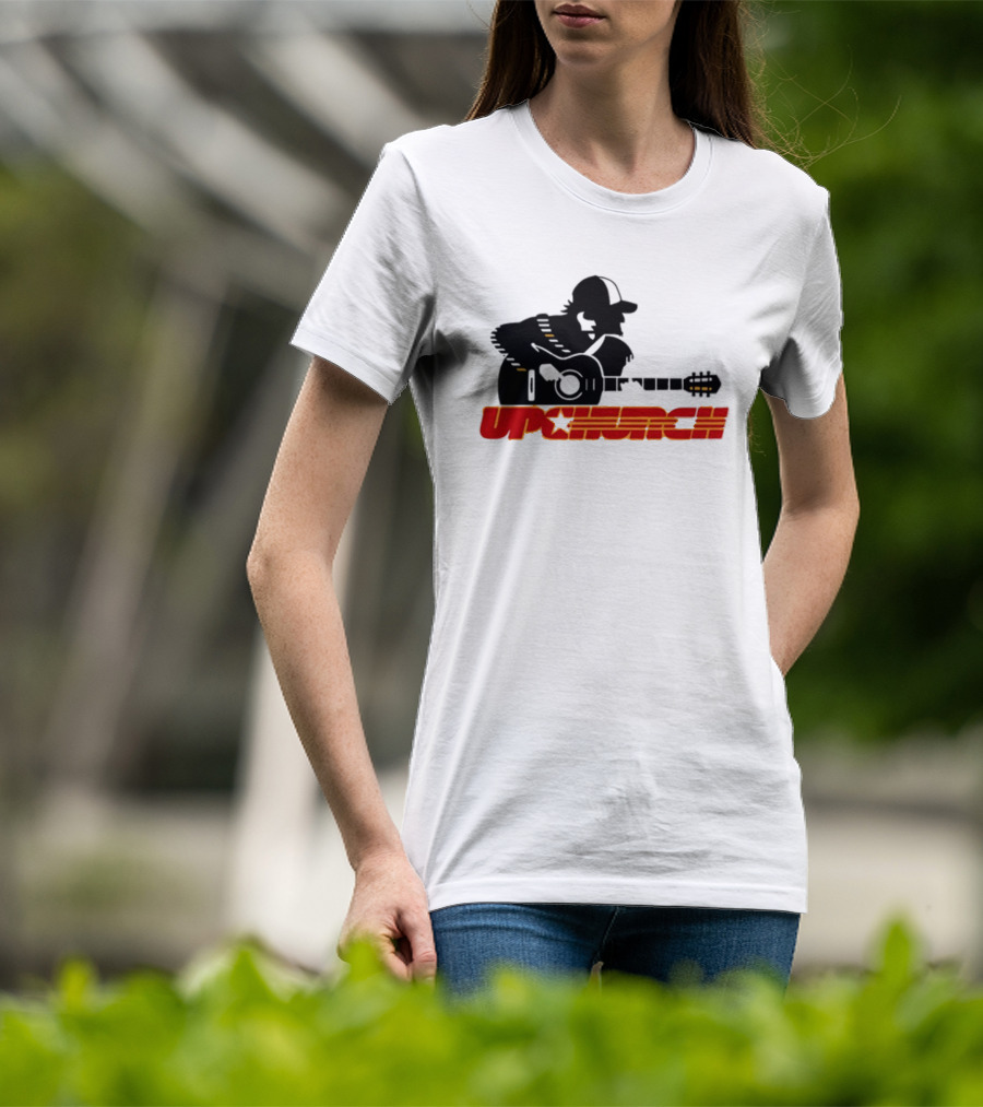 Upchurch Yellow Black Red Silhouette Guitar Player T-Shirt