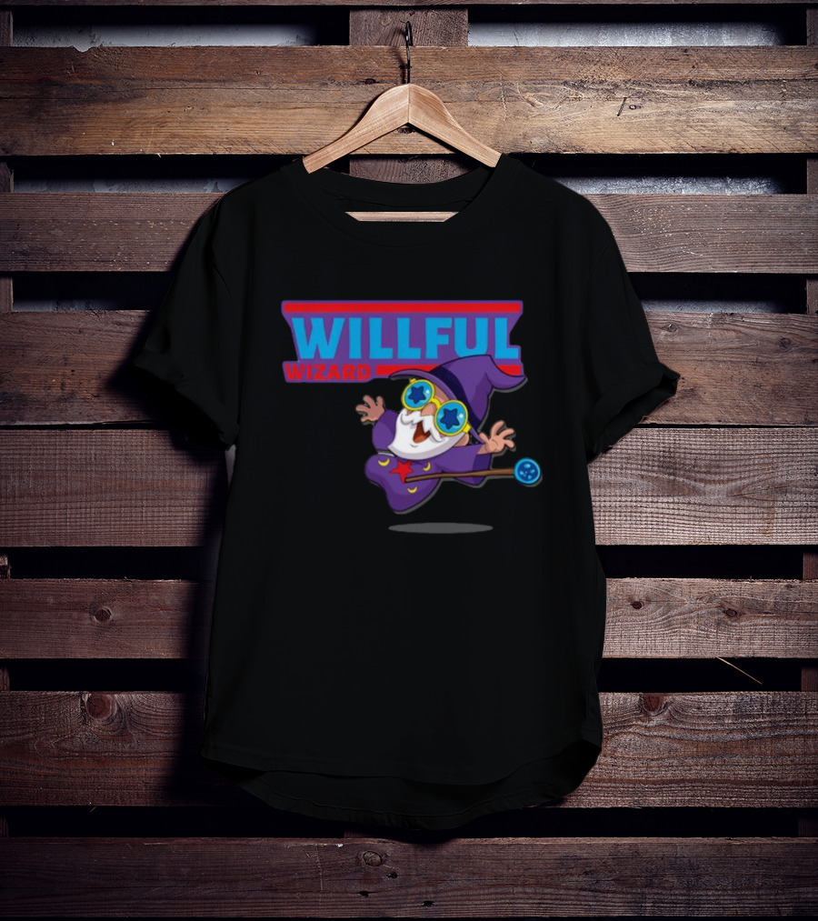 Veefriends Willful Wizard Character Starry Eyed Purple Cloak Wand T-Shirt