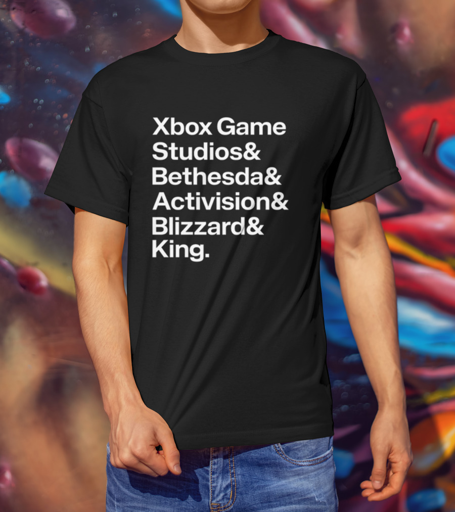 Xbox Game Studios Bethesda Activision Blizzard King Collaboration T-Shirt