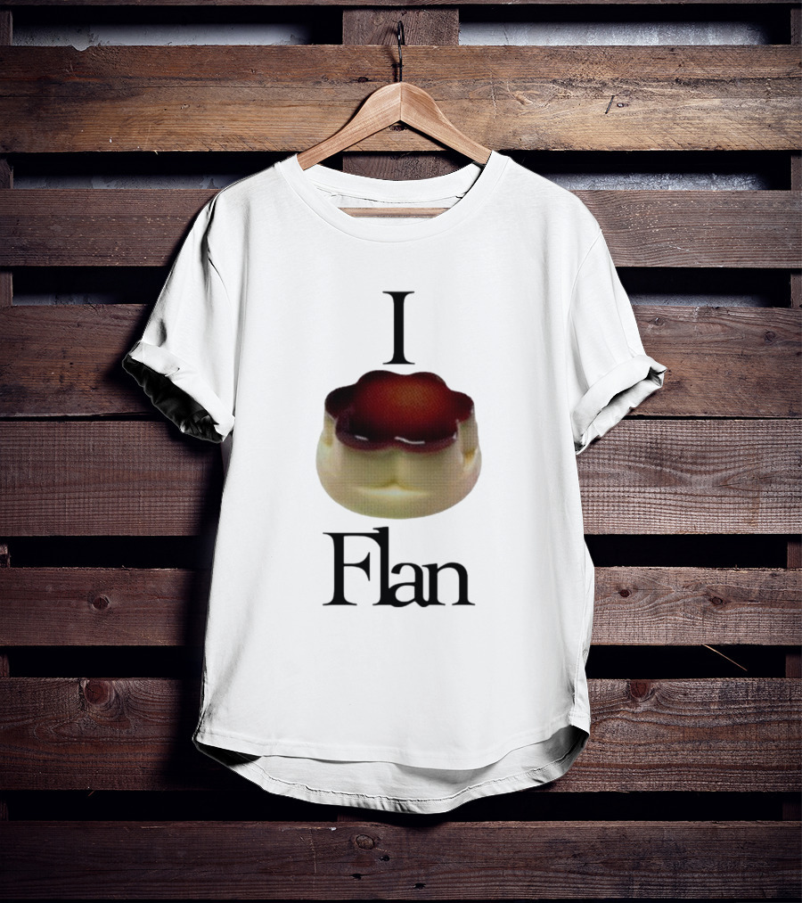 Cybermrcury I Love Flan Dessert Icon With Text Flan T-Shirt