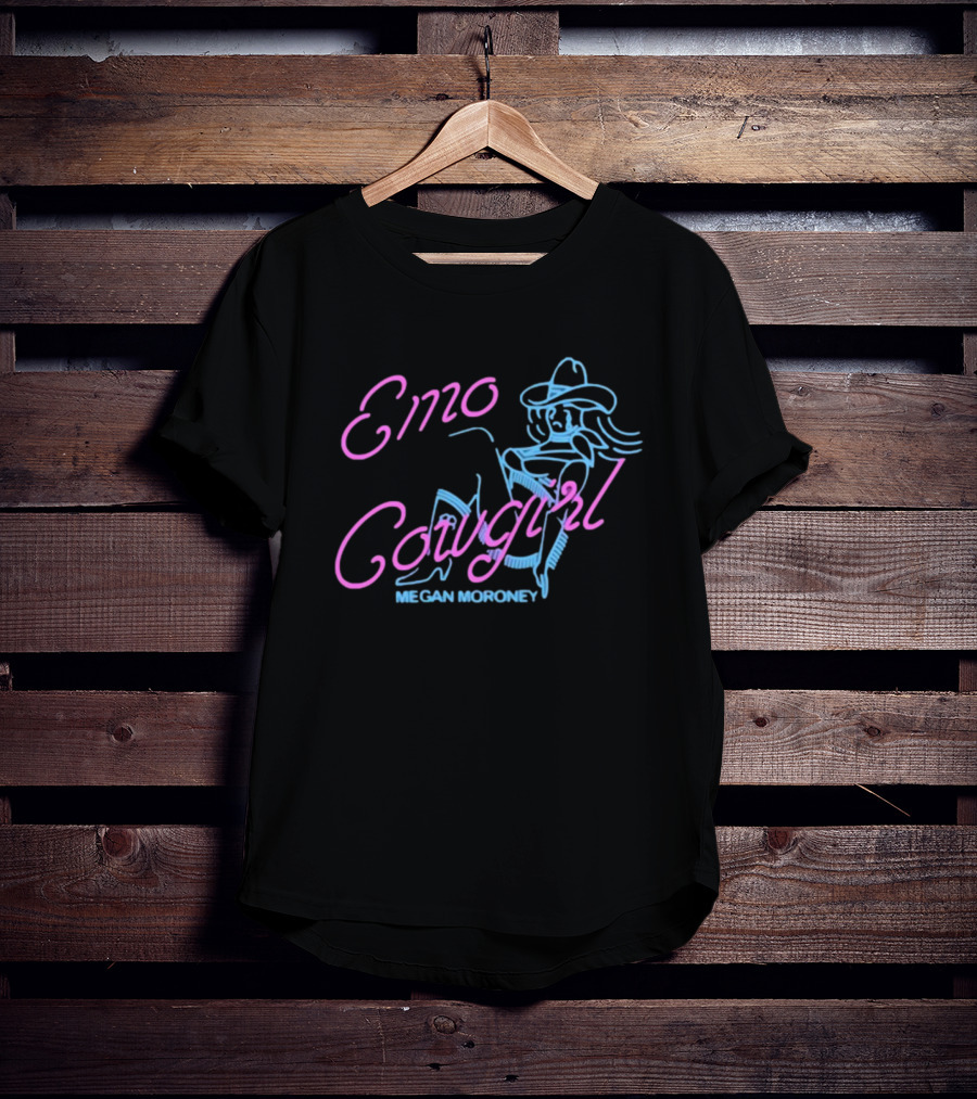 Emo Cowgirl Megan Moroney Vintage Neon Style Drawing T-Shirt