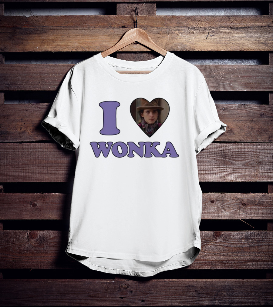 Mustardyardpress I Heart Wonka Hat And Scarf Character Image T-Shirt
