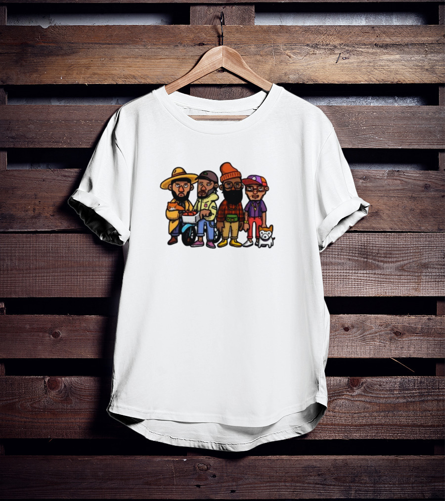 Lolwtferic Hipster Outfit Cartoon Crew With Dog T-Shirt