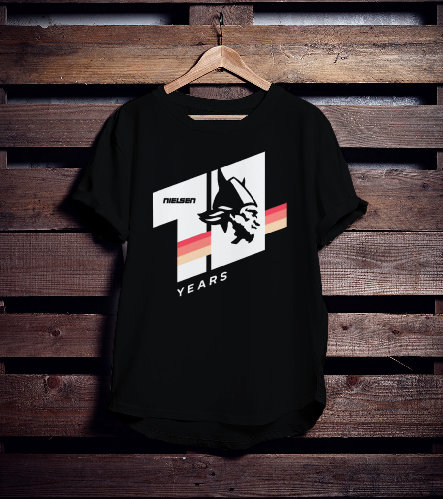Nielsen Racing Viking Logo 71 Years Retro Stripes T-Shirt