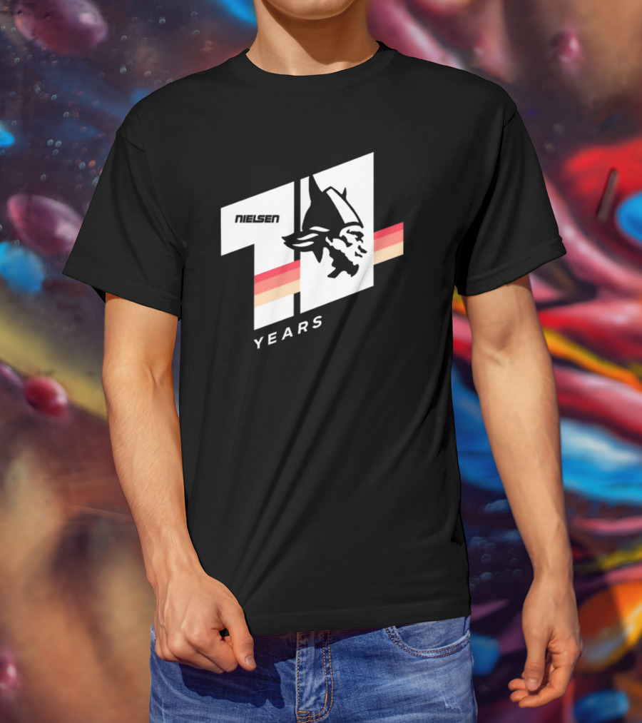 Nielsen Racing Viking Logo 71 Years Retro Stripes T-Shirt