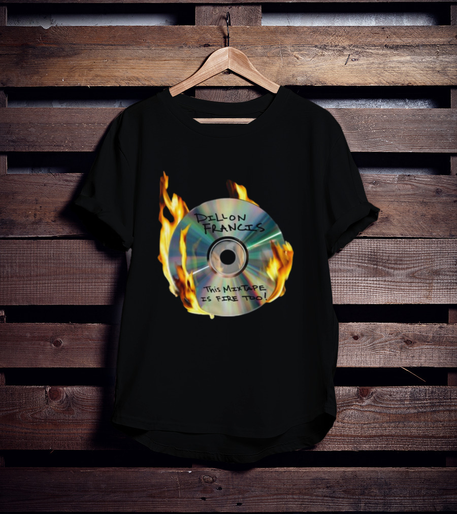 IDGAFOS Dillon Francis This Mixtape Is Fire Too CD Flames T-Shirt