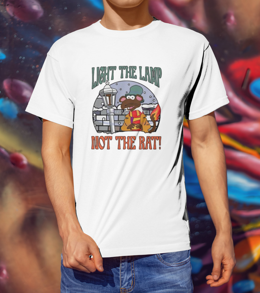 Light The Lamp Not The Rat Christmas Mouse Winter Scene T-Shirt