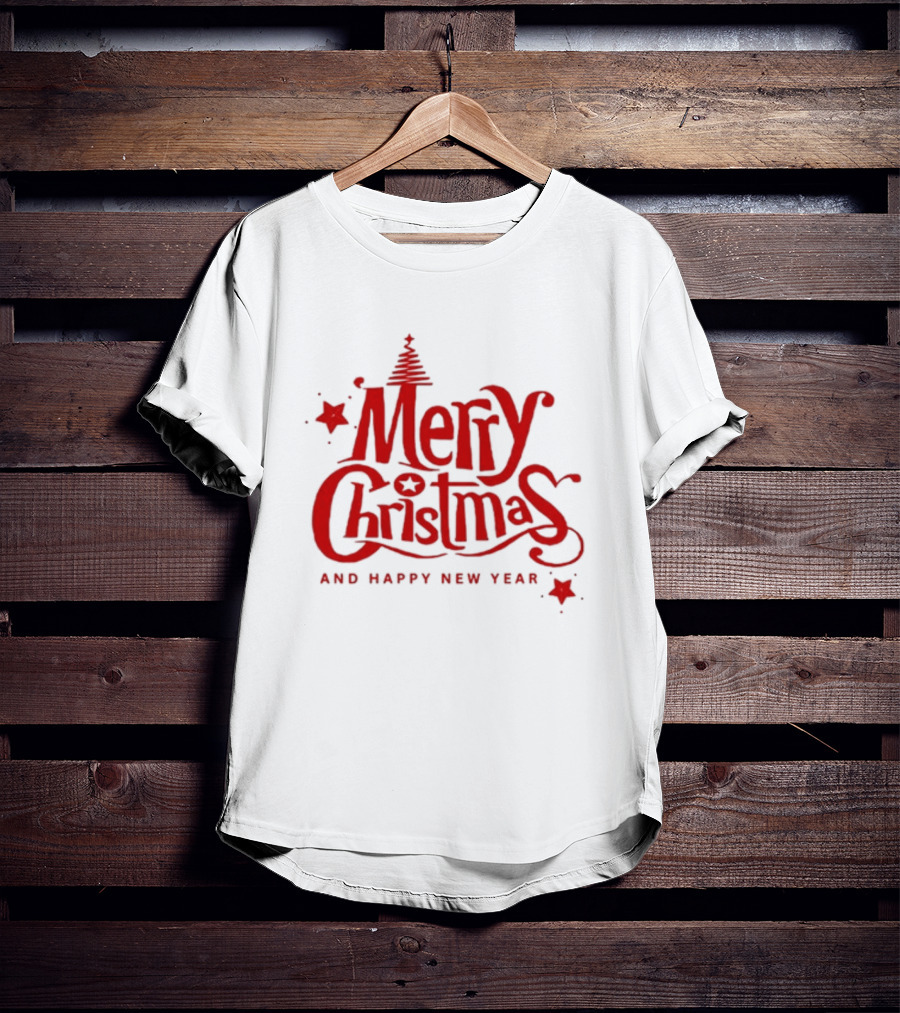 Merry Christmas And Happy New Year Tree Star T-Shirt