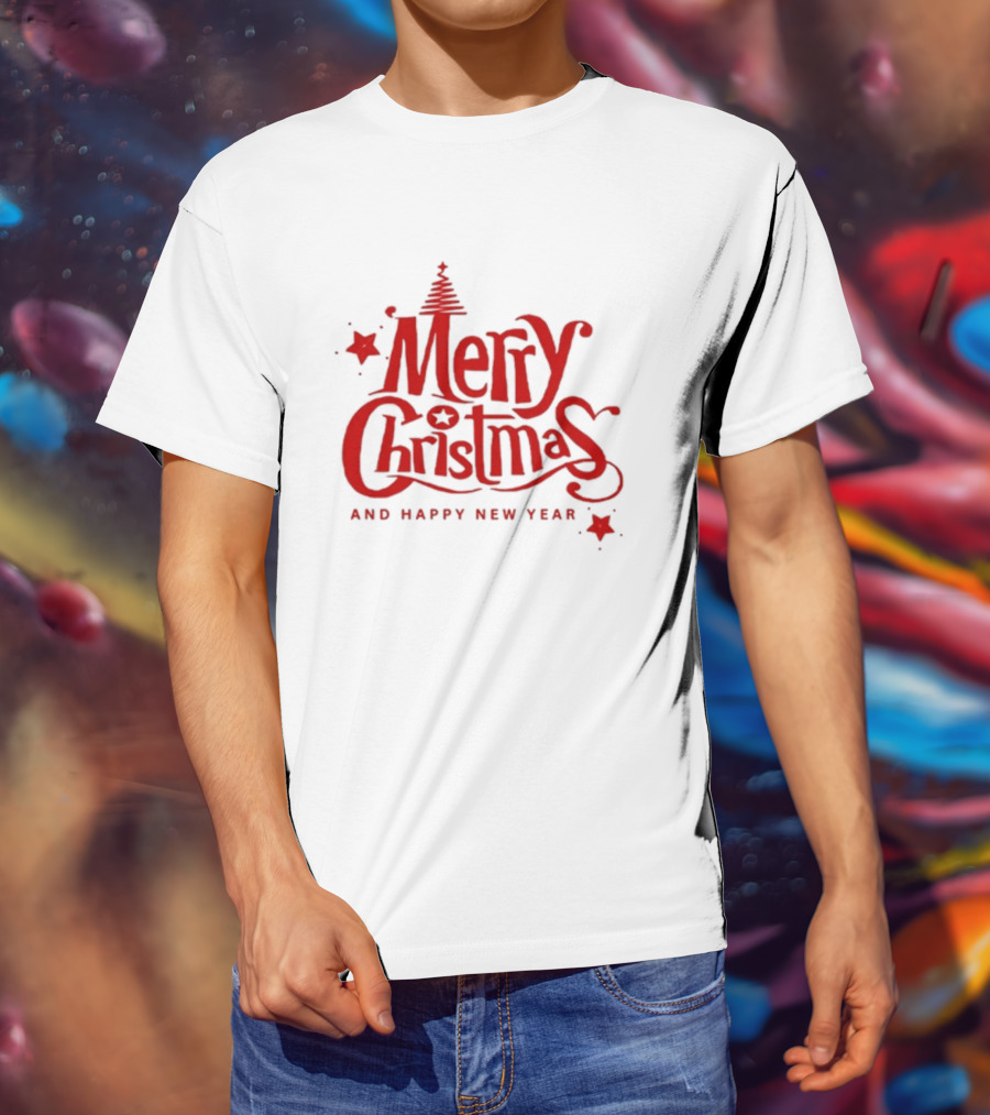 Merry Christmas And Happy New Year Tree Star T-Shirt
