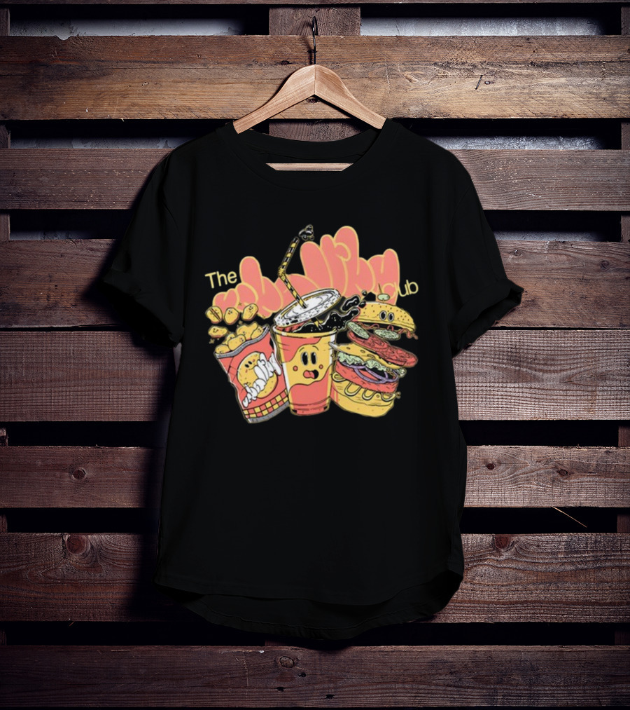 The Unhealthy Club Fast Food Cartoon Characters T-Shirt