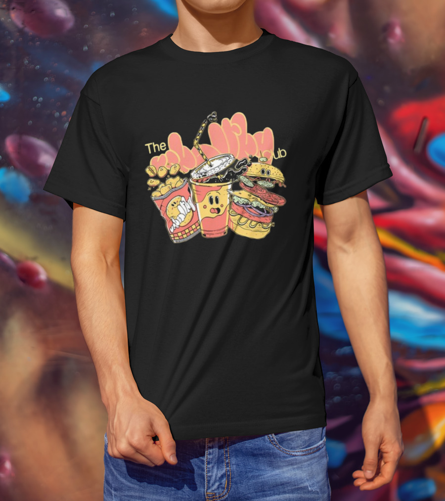 The Unhealthy Club Fast Food Cartoon Characters T-Shirt
