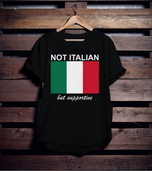 Big Cat Not Italian But Supportive Italian Flag T-Shirt