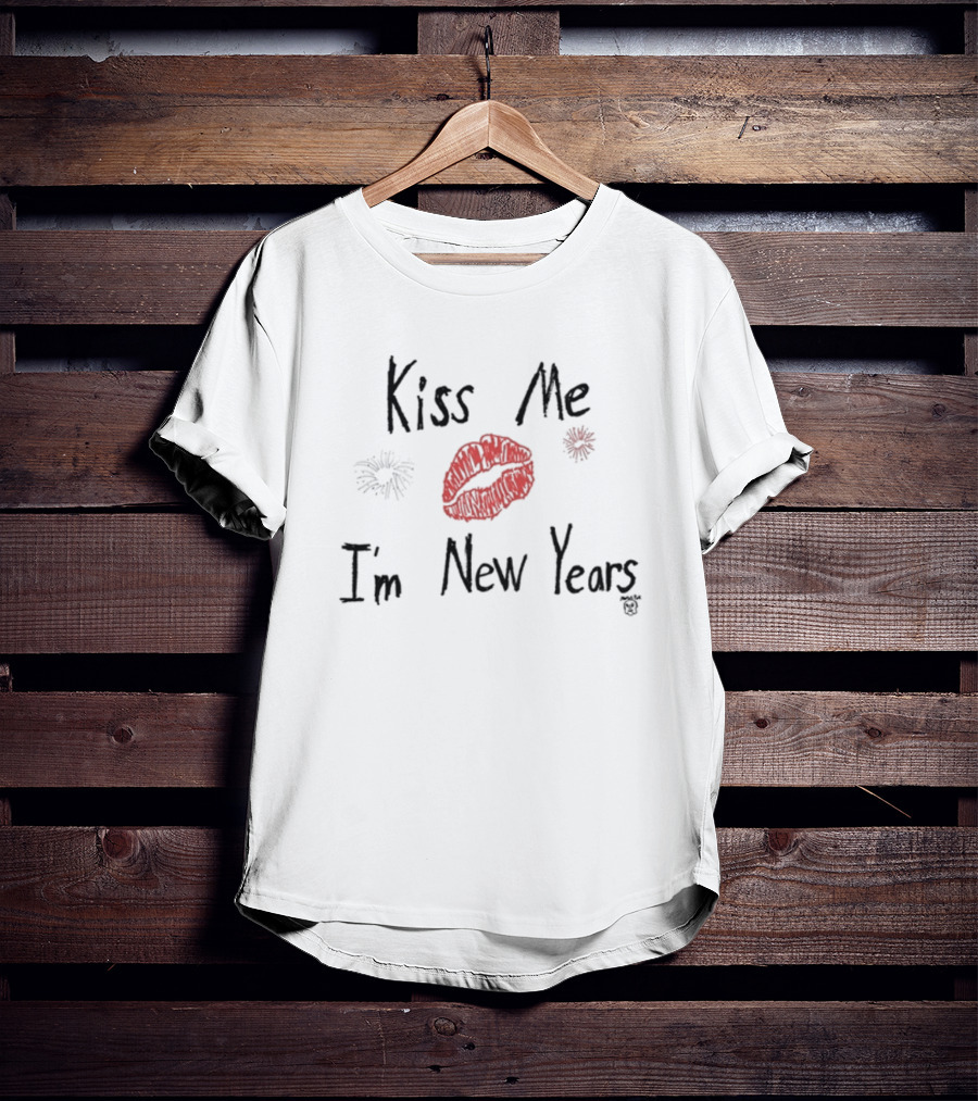 Kiss Me I'm New Years Marcuspork Fireworks Lips T-Shirt
