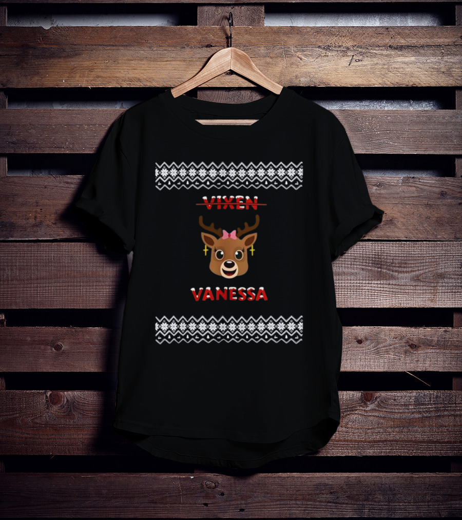 Mrs Claus Vanessa Reindeer Christmas T-Shirt