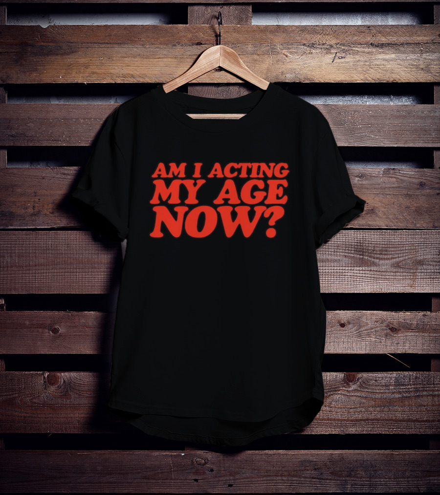 Am I Acting My Age Now Bold Red Question T-Shirt