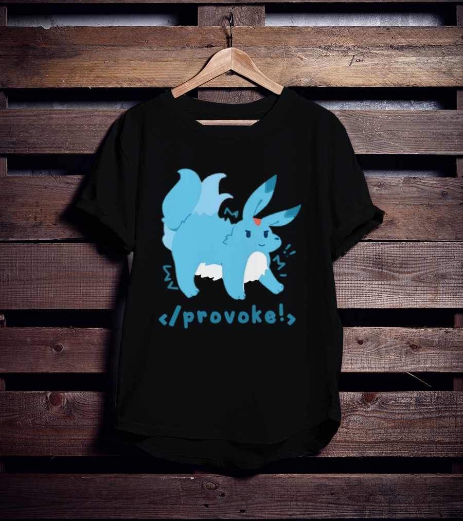 Provoke Pokemon Inspired Blue Character With Coding Element T-Shirt