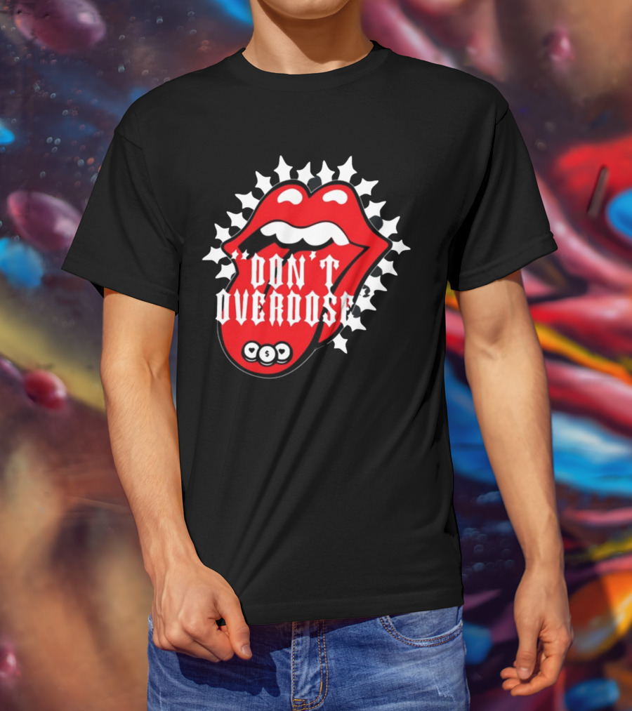 Upperlevel916 Evol Love Is A Drug Don't Overdose Iconic Red Lips T-Shirt