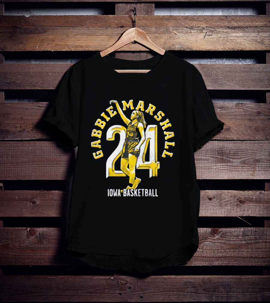 Gabbie Marshall 24 Iowa Basketball Player Iconic Jersey T-Shirt