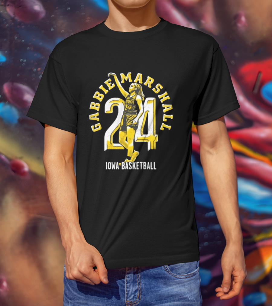 Gabbie Marshall 24 Iowa Basketball Player Iconic Jersey T-Shirt