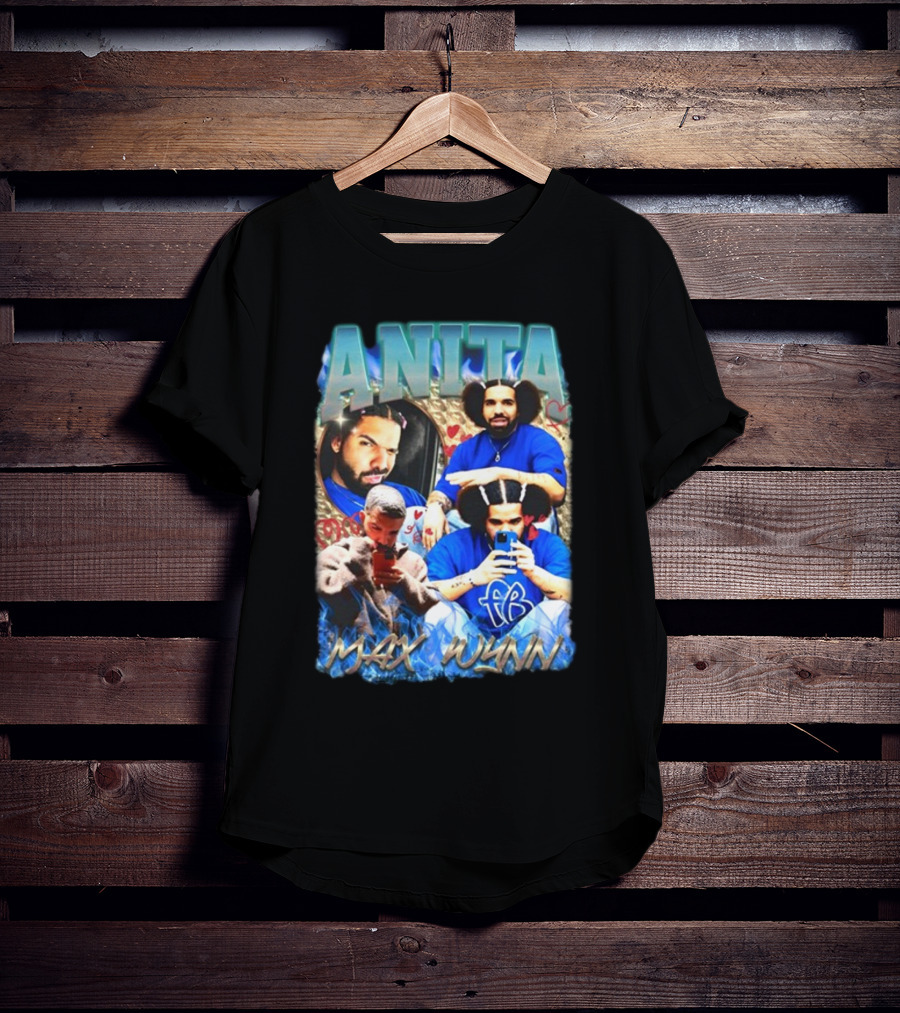 Anita Max Wynn Goofy Garms Blue Photography Collage T-Shirt