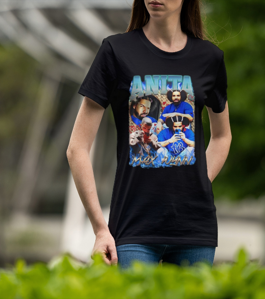 Anita Max Wynn Goofy Garms Blue Photography Collage T-Shirt