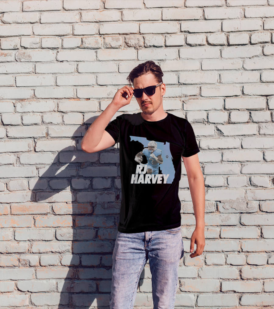 RJ Harvey Florida Football Map Background T-Shirt