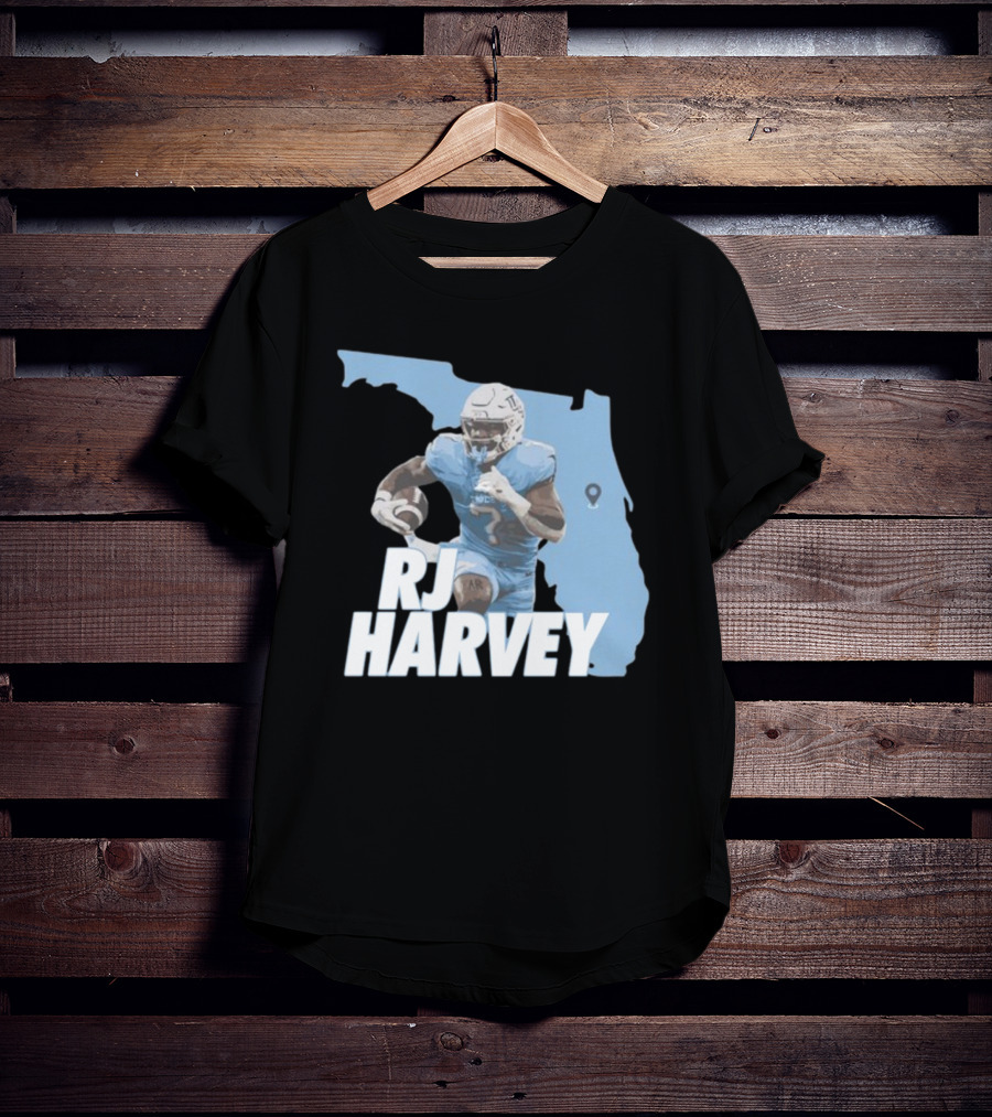 RJ Harvey Florida Football Map Background T-Shirt