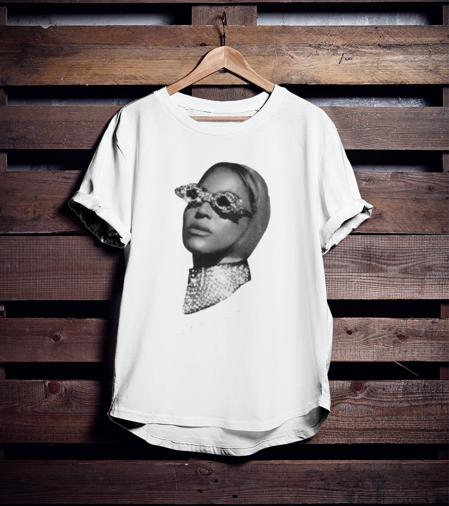 Opulence Rhinestone Glasses And Scarf Glamour T-Shirt