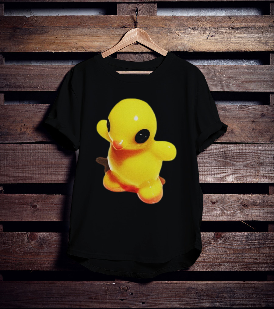 Fleshwater Plastic Duck Yellow Figurine With Black Eyes T-Shirt