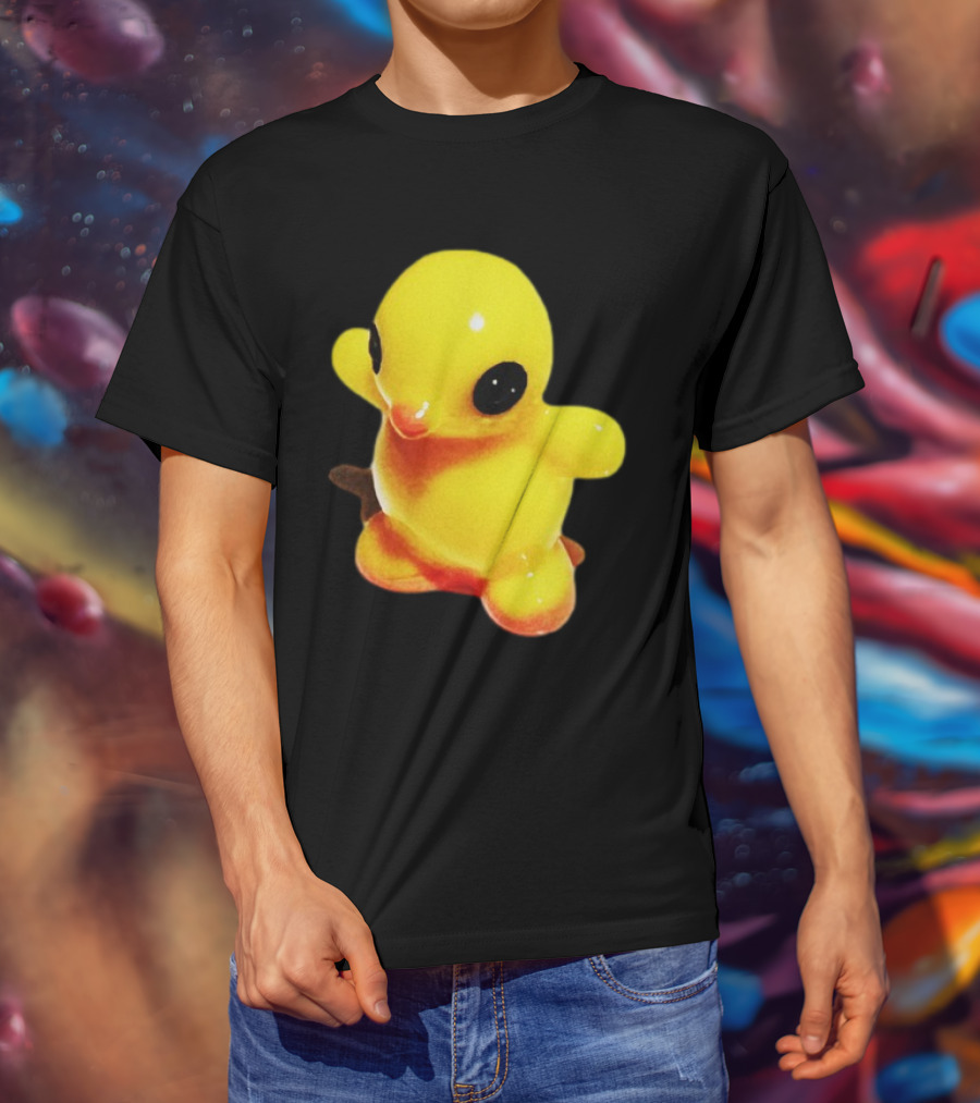 Fleshwater Plastic Duck Yellow Figurine With Black Eyes T-Shirt