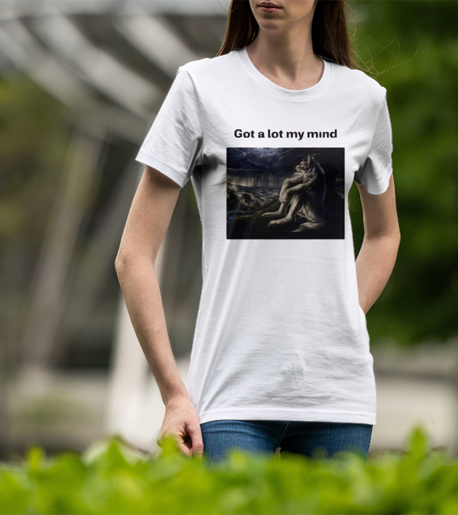 Got A Lot My Mind Wolf On Stormy Night T-Shirt