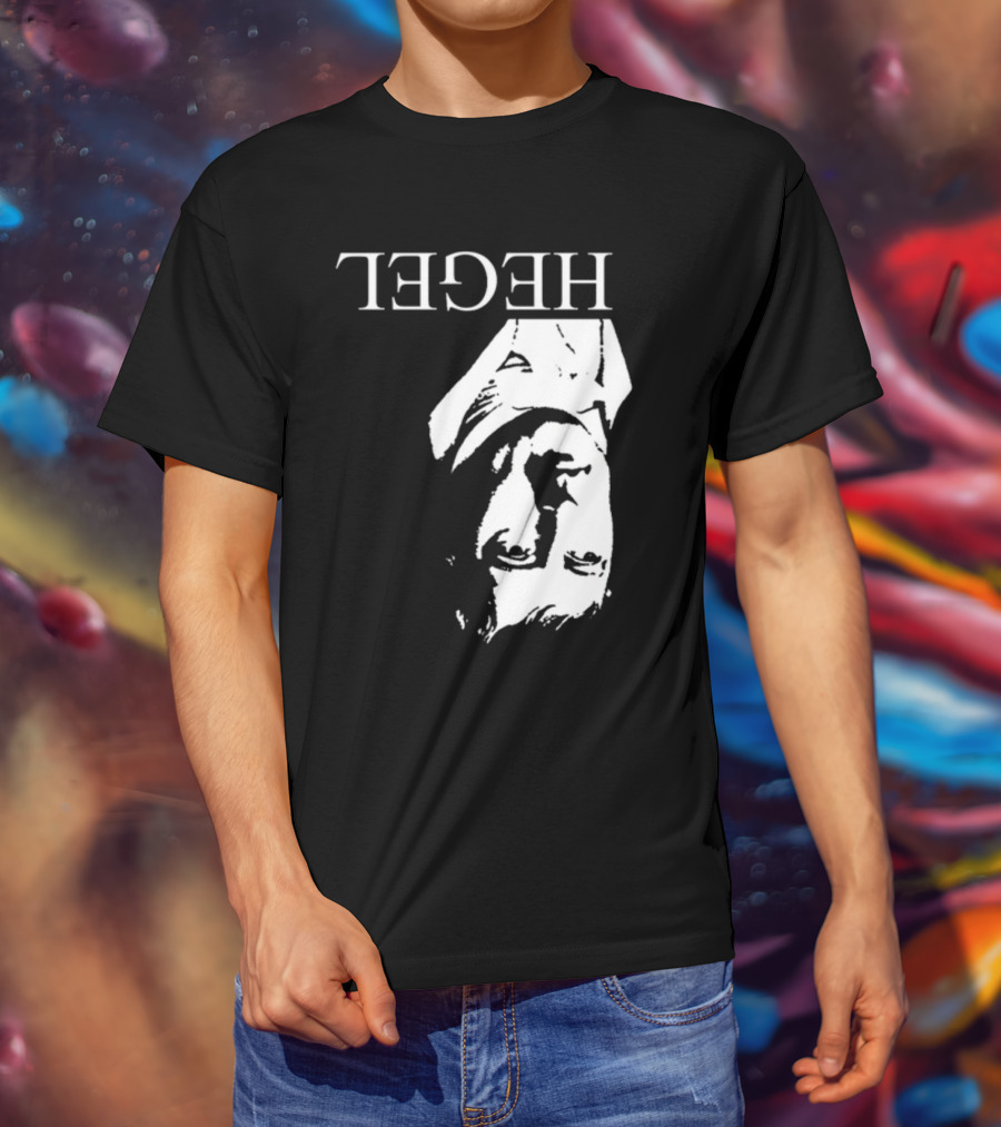 Marx Hegel Upside Down Text Image T-Shirt
