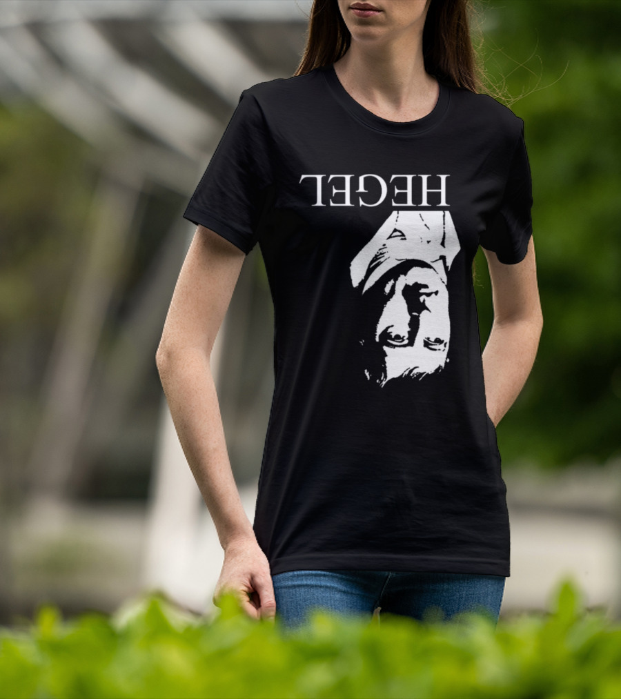 Marx Hegel Upside Down Text Image T-Shirt