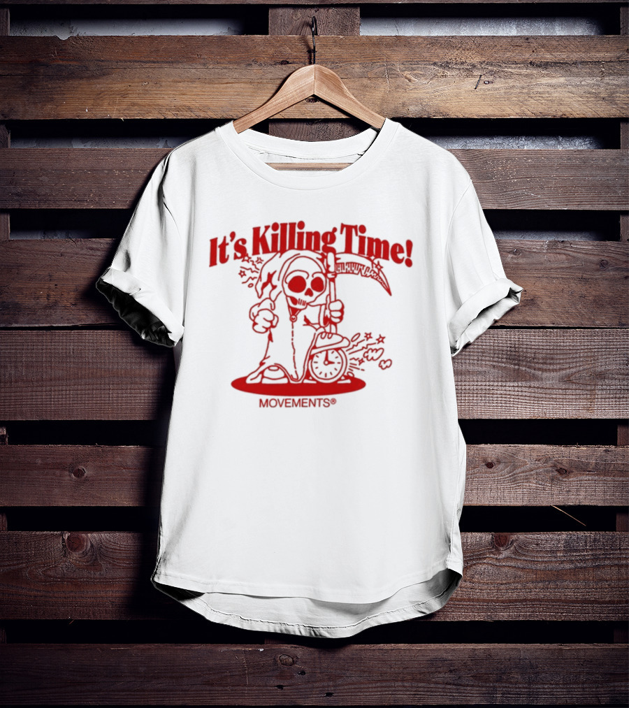 Movements It's Killing Time Grim Reaper Scythe Hourglass T-Shirt