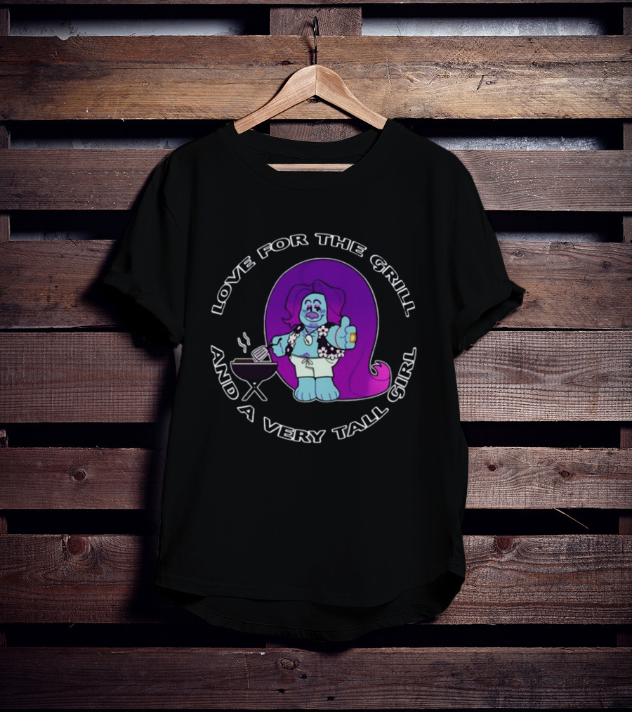 Love For The Grill And A Very Tall Girl Ovisghost BBQ T-Shirt