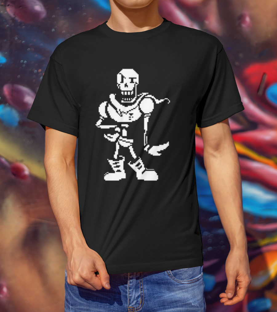 Stillstanningdnp Papyrus Battle Sprite Undertale Character Pixel T-Shirt