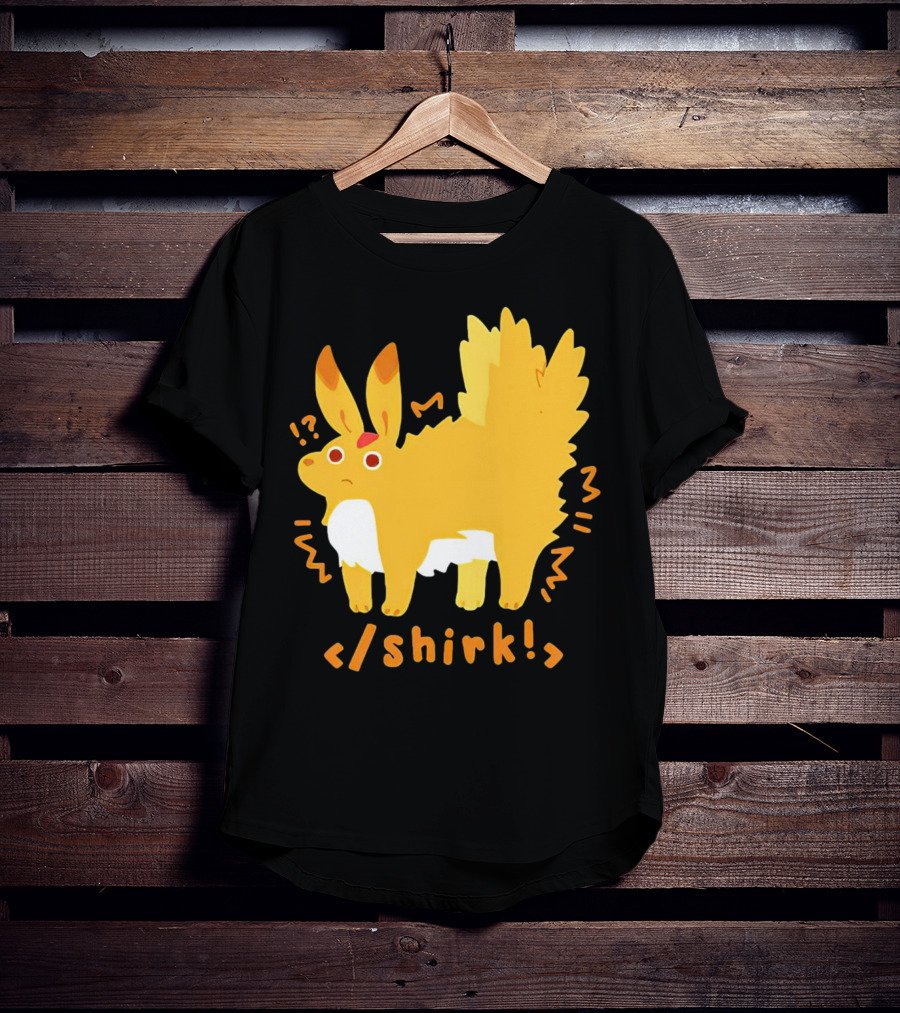 Fenrishion Shirk Pokemon Cartoon Yellow Creature With Coding T-Shirt