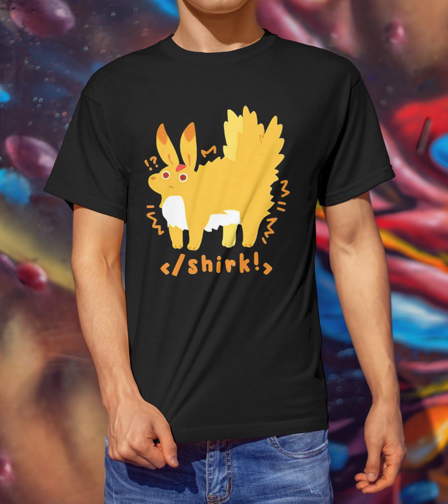 Fenrishion Shirk Pokemon Cartoon Yellow Creature With Coding T-Shirt
