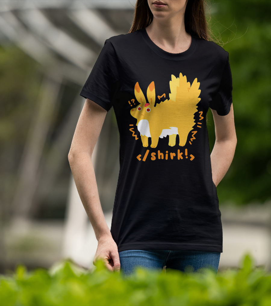 Fenrishion Shirk Pokemon Cartoon Yellow Creature With Coding T-Shirt