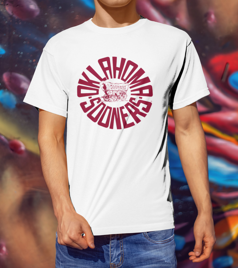 Oklahoma Sooners Covered Wagon Circle T-Shirt