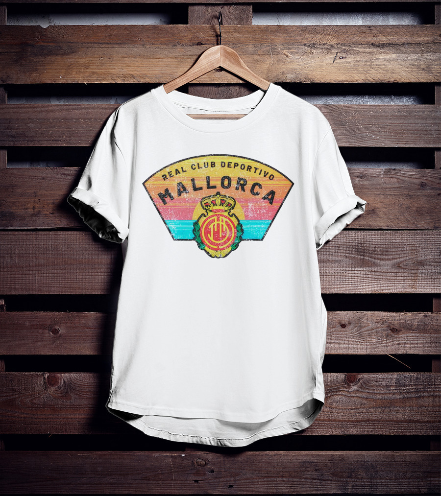 Real Club Deportivo Mallorca Vintage Logo Retro Stripes T-Shirt