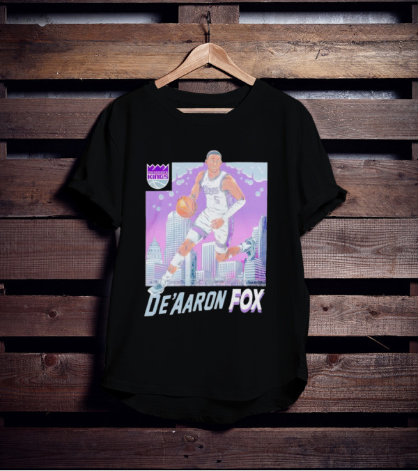 Sacramento Kings De’Aaron Fox Basketball City Skyline Kings T-Shirt