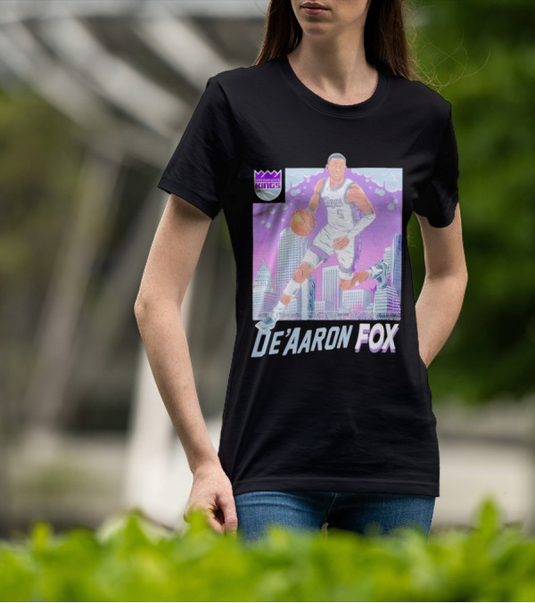 Sacramento Kings De’Aaron Fox Basketball City Skyline Kings T-Shirt