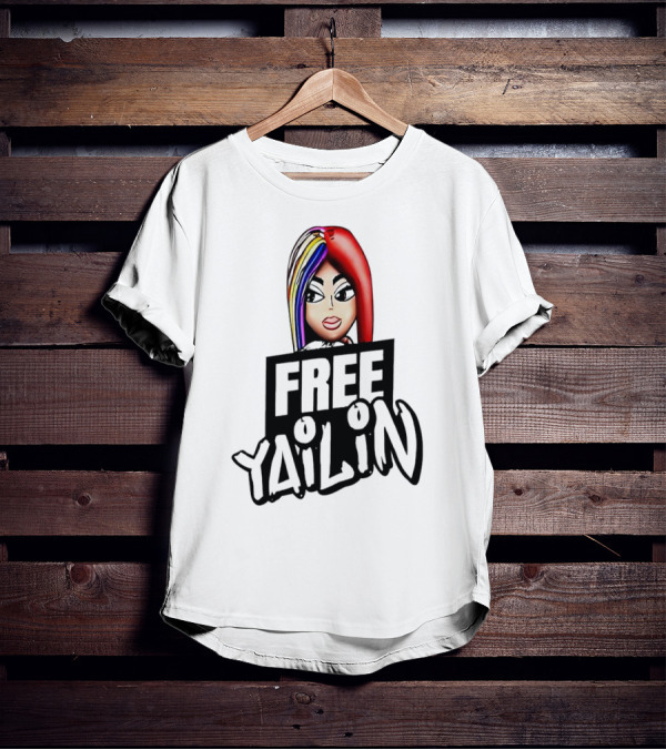 Free Yailin Colorful Hair Cartoon T-Shirt