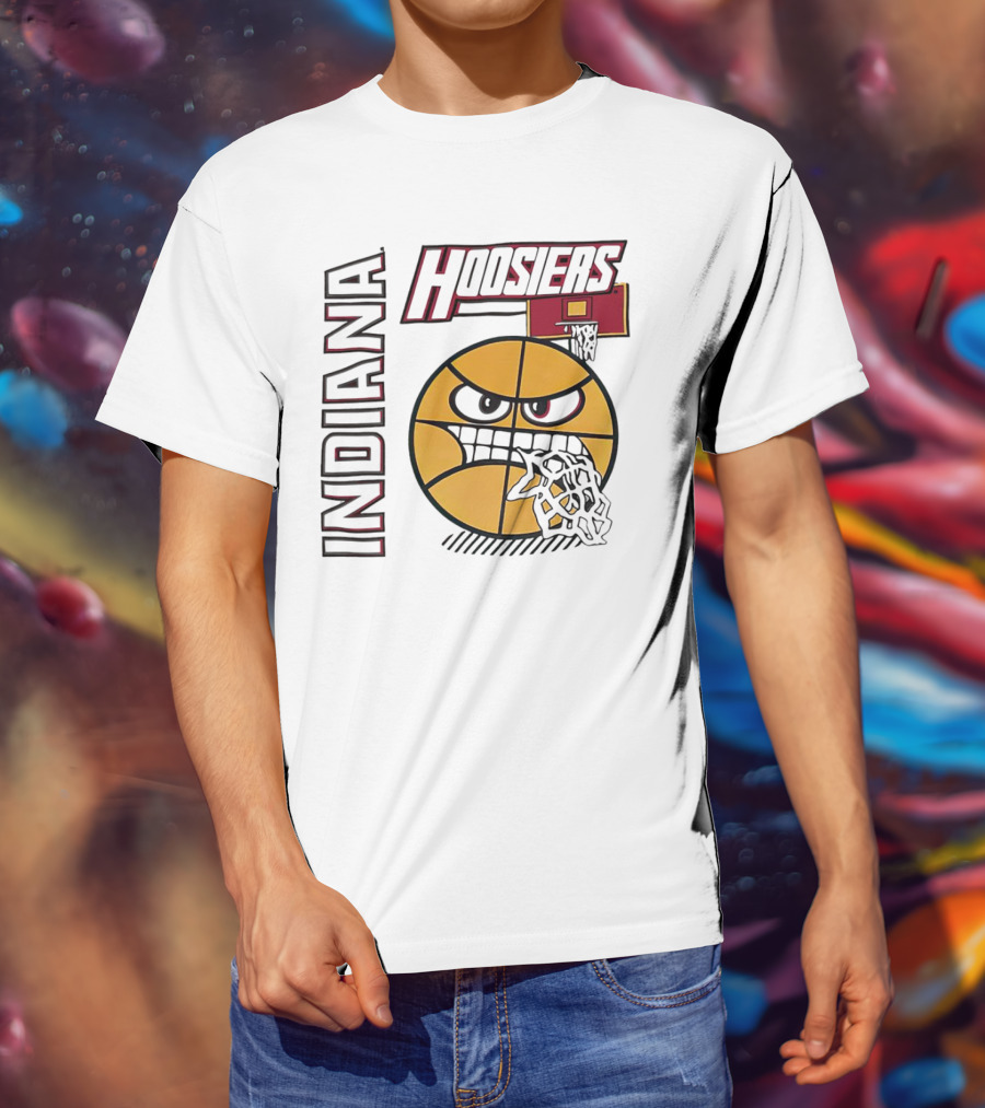 Indiana Hoosiers Angry Basketball Face T-Shirt