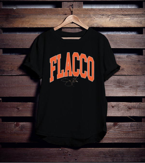Joe Flacco Where I'm From Flacco Signature Orange Block Letters T-Shirt