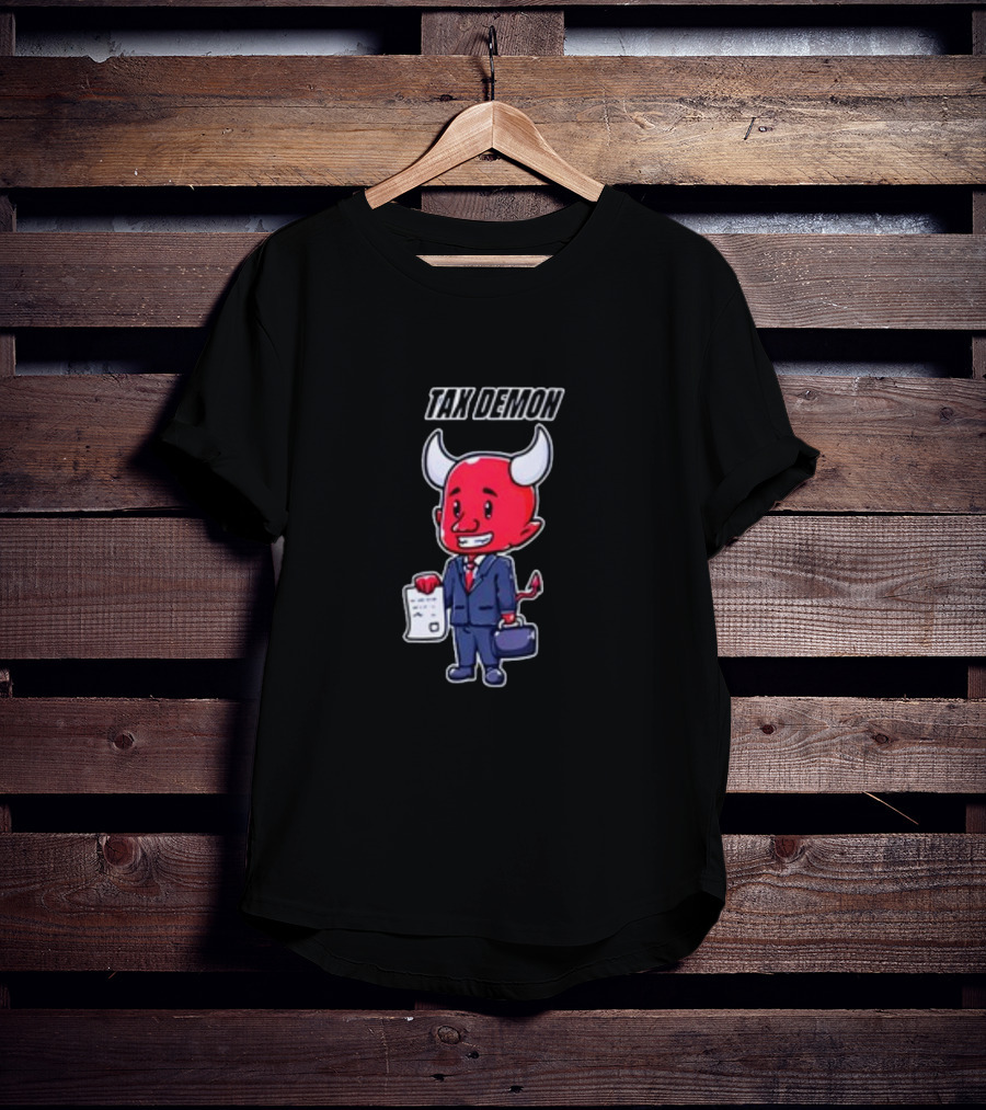 Cold Ones Tax Demon Suit Holding Document T-Shirt
